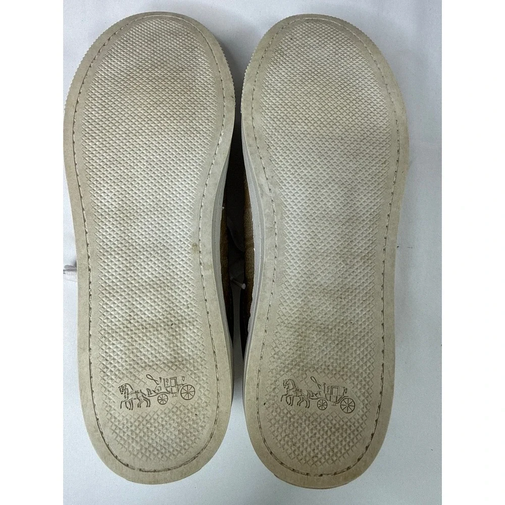 Coach Percy 12CM PVC Nappa Sneakers Light Khaki Chalk Q8150 Womens 10 M
